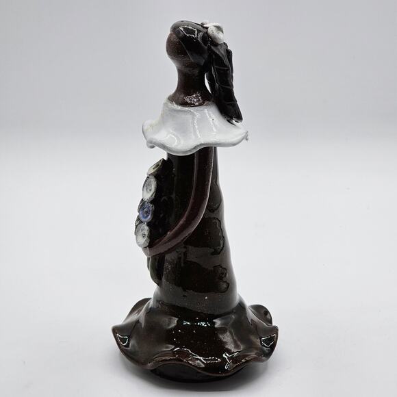 Vintage Hand-Crafted Faceless Woman with Flowers Ceramic Figurine Artisan Glazed - Picture 8 of 10